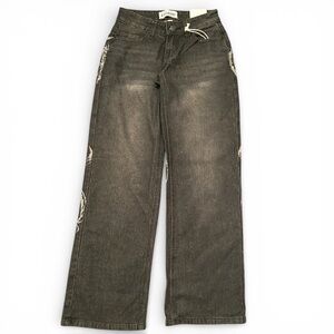 size 00 Disclosure Wide-leg Grey Goth Denim